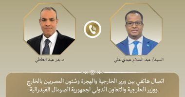 بدر عبد العاطي يجري مكالمة هاتفية مع وزير خارجية الصومال الجديد 2 بدر عبد العاطي يجري مكالمة هاتفية مع وزير خارجية الصومال الجديد