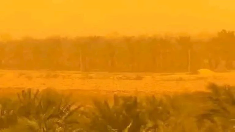 العاصفة الترابية تصل مطروح.. حالة طوارئ بسبب اللون الأصفر في الواحة (صور) 2 العاصفة الترابية تصل مطروح.. حالة طوارئ بسبب اللون الأصفر في الواحة (صور)