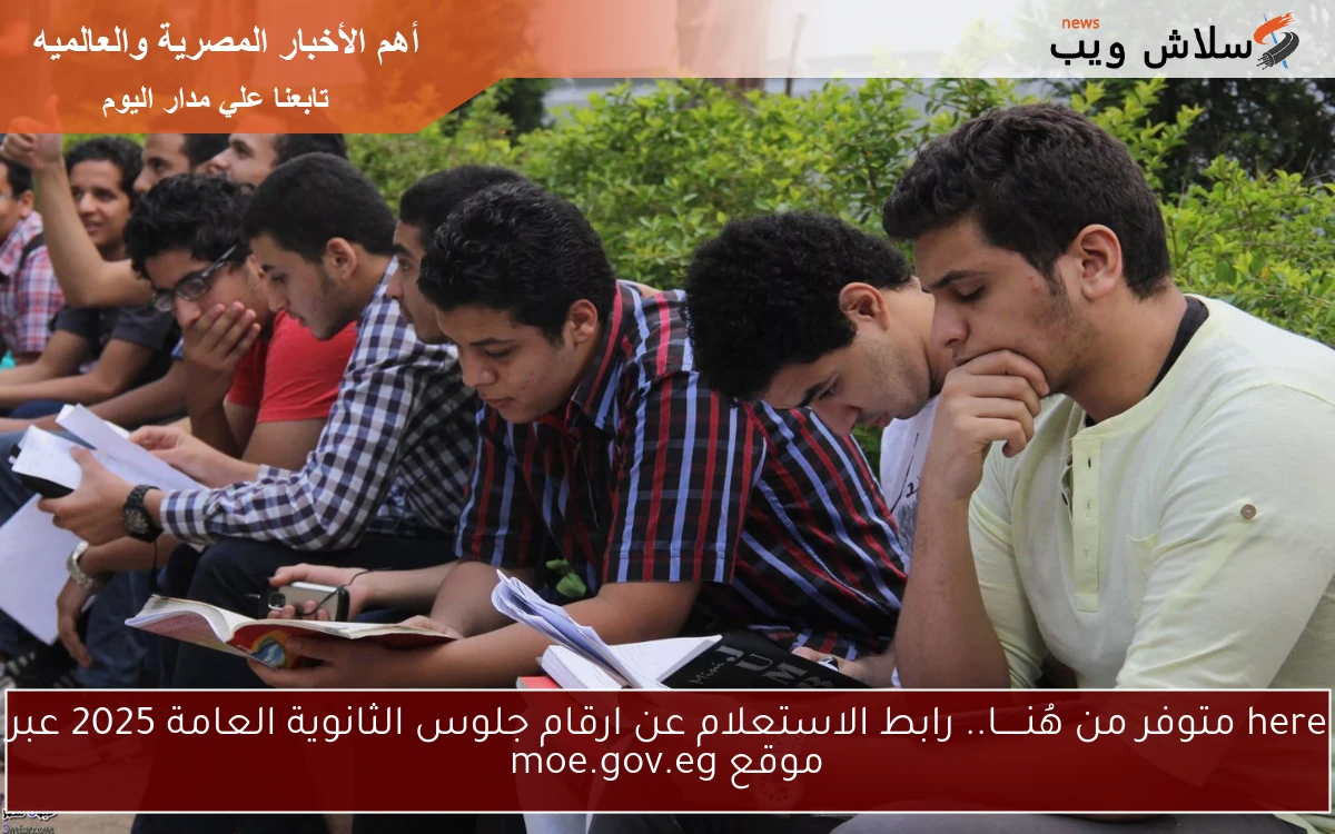 مُتوفر 3ث رقم جلوسك كام ؟ .. رابط الاستعلام عن ارقام جلوس الثانوية العامة 2025 عبر موقع moe-register.emis.gov.eg
