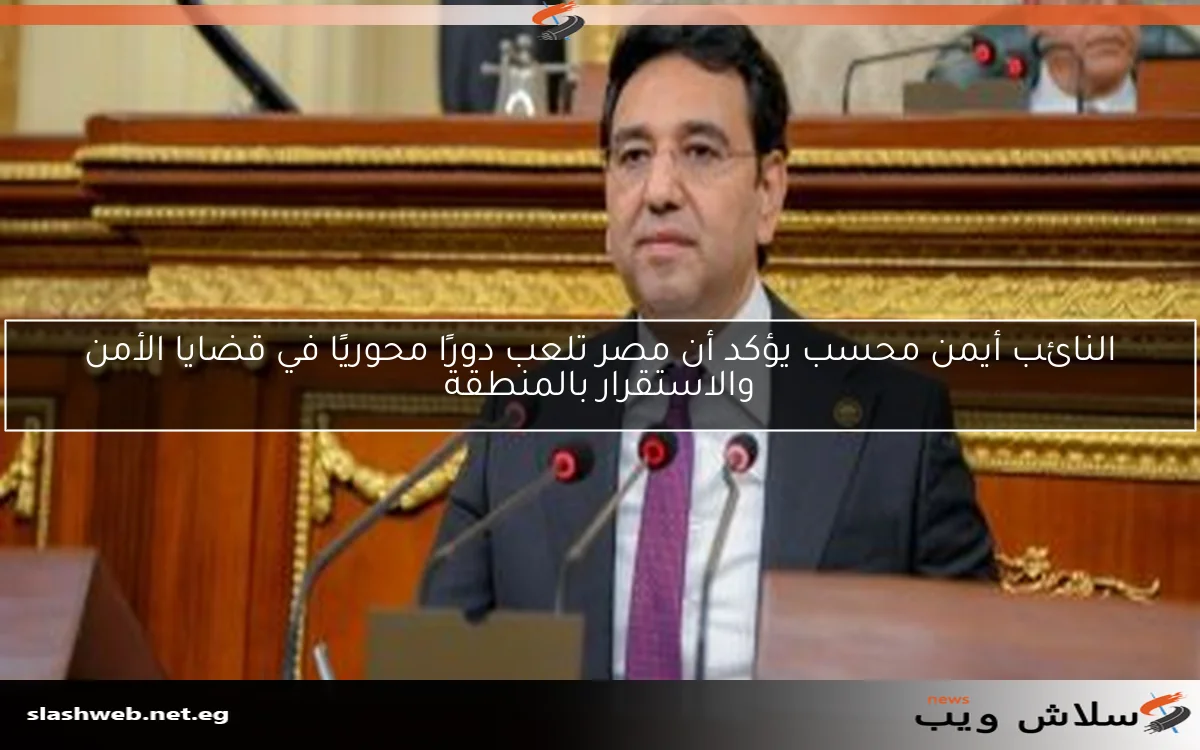 النائب أيمن محسب يؤكد أن مصر تلعب دورًا محوريًا في قضايا الأمن والاستقرار بالمنطقة 2 النائب أيمن محسب يؤكد أن مصر تلعب دورًا محوريًا في قضايا الأمن والاستقرار بالمنطقة
