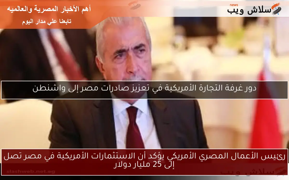 رئيس الأعمال المصري الأمريكي يؤكد أن الاستثمارات الأمريكية في مصر تصل إلى 25 مليار دولار