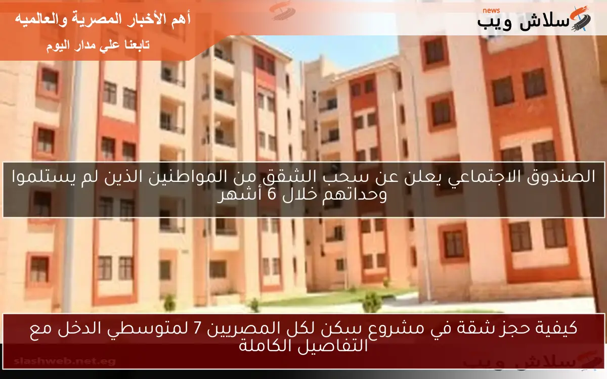 كيفية حجز شقة في مشروع سكن لكل المصريين 7 لمتوسطي الدخل مع التفاصيل الكاملة