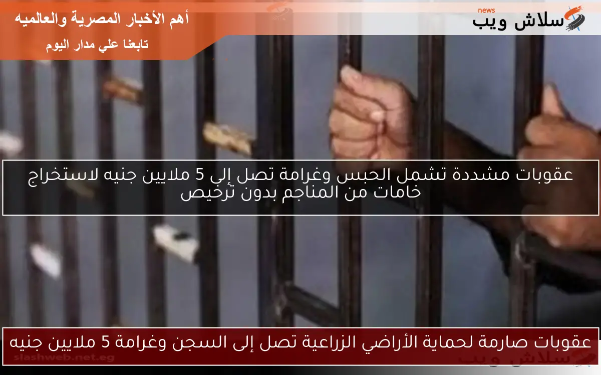 عقوبات مشددة تشمل الحبس وغرامة تصل إلى 5 ملايين جنيه لاستخراج خامات من المناجم بدون ترخيص
