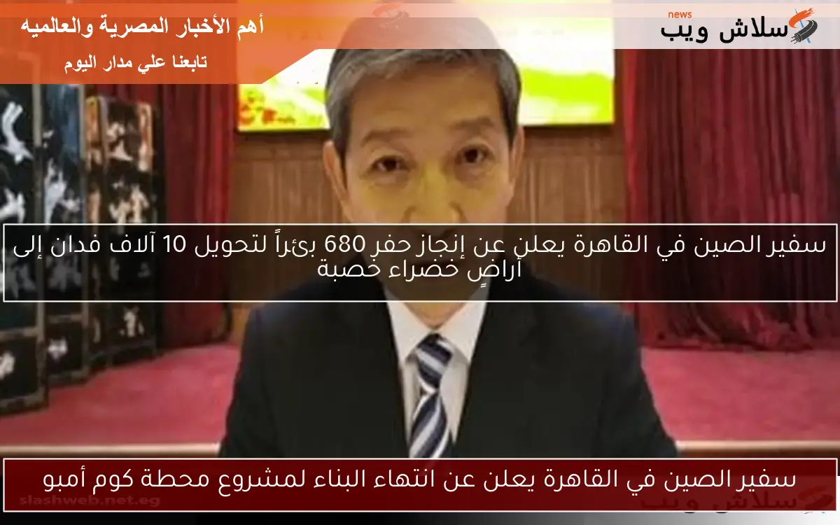 سفير الصين في القاهرة يعلن عن انتهاء البناء لمشروع محطة كوم أمبو