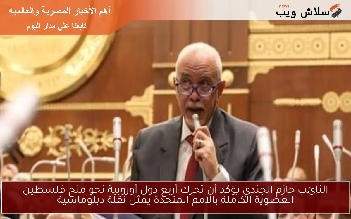النائب حازم الجندي يؤكد أن تحرك أربع دول أوروبية نحو منح فلسطين العضوية الكاملة بالأمم المتحدة يمثل نقلة دبلوماسية 2 النائب حازم الجندي يؤكد أن تحرك أربع دول أوروبية نحو منح فلسطين العضوية الكاملة بالأمم المتحدة يمثل نقلة دبلوماسية