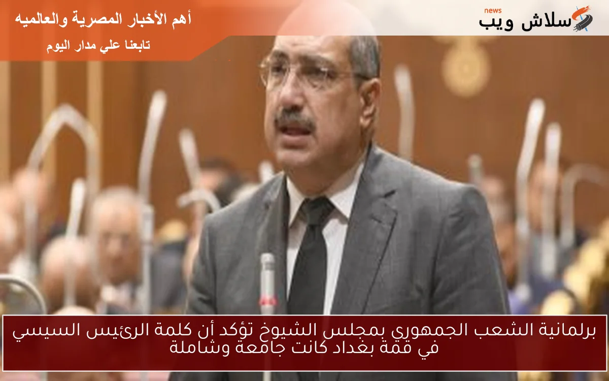 برلمانية الشعب الجمهوري بمجلس الشيوخ تؤكد أن كلمة الرئيس السيسي في قمة بغداد كانت جامعة وشاملة