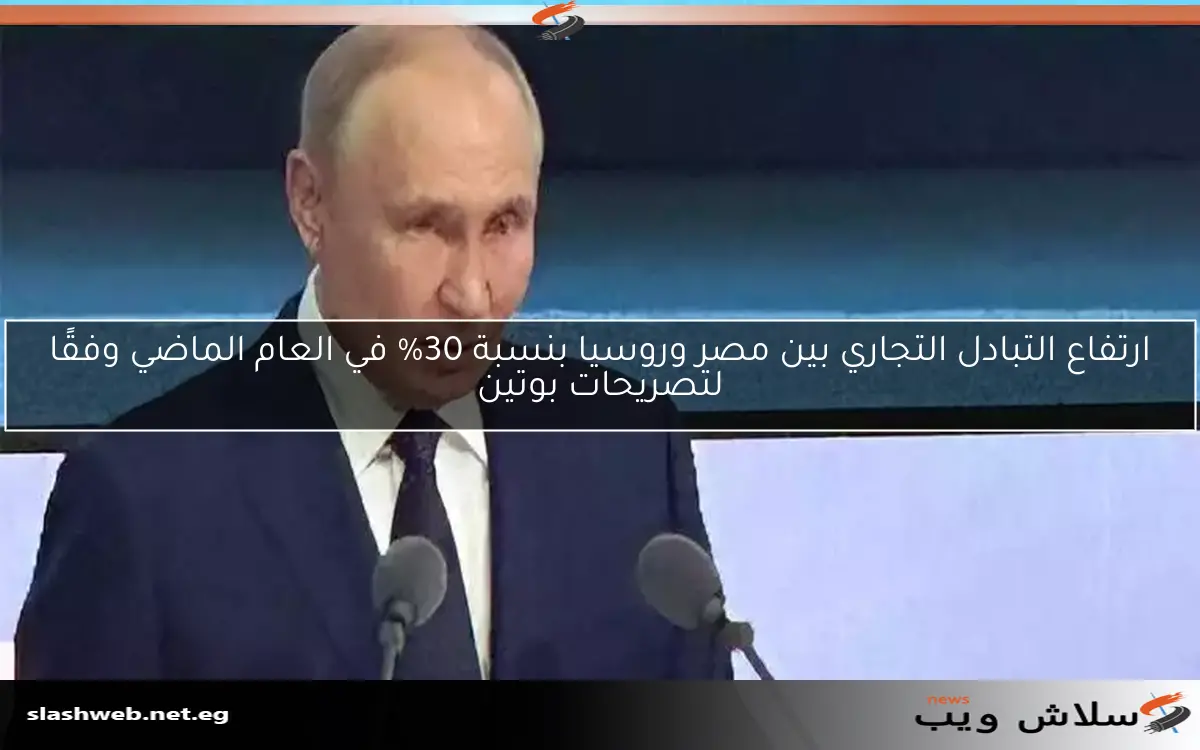 ارتفاع التبادل التجاري بين مصر وروسيا بنسبة 30% في العام الماضي وفقًا لتصريحات بوتين 2 ارتفاع التبادل التجاري بين مصر وروسيا بنسبة 30% في العام الماضي وفقًا لتصريحات بوتين