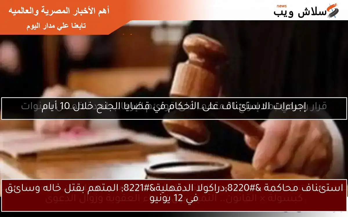 استئناف محاكمة “دراكولا الدقهلية” المتهم بقتل خاله وسائق في 12 يونيو