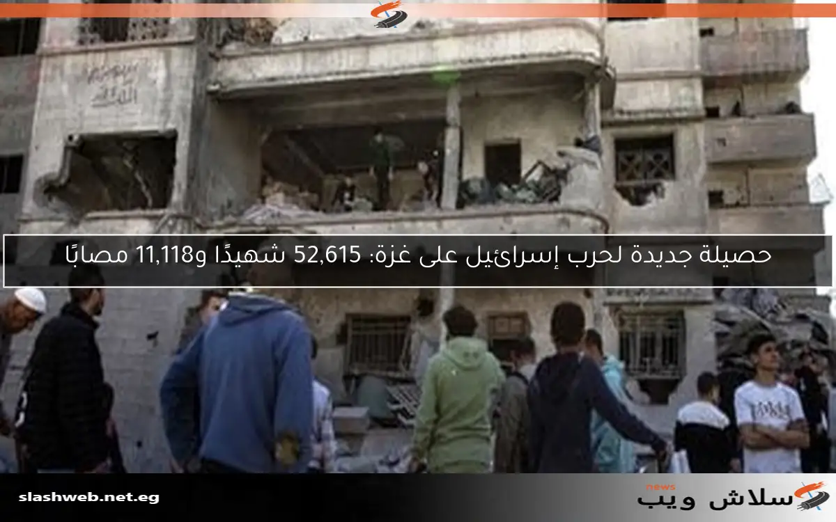 حصيلة جديدة لحرب إسرائيل على غزة: 52,615 شهيدًا و11,118 مصابًا 2 حصيلة جديدة لحرب إسرائيل على غزة: 52,615 شهيدًا و11,118 مصابًا