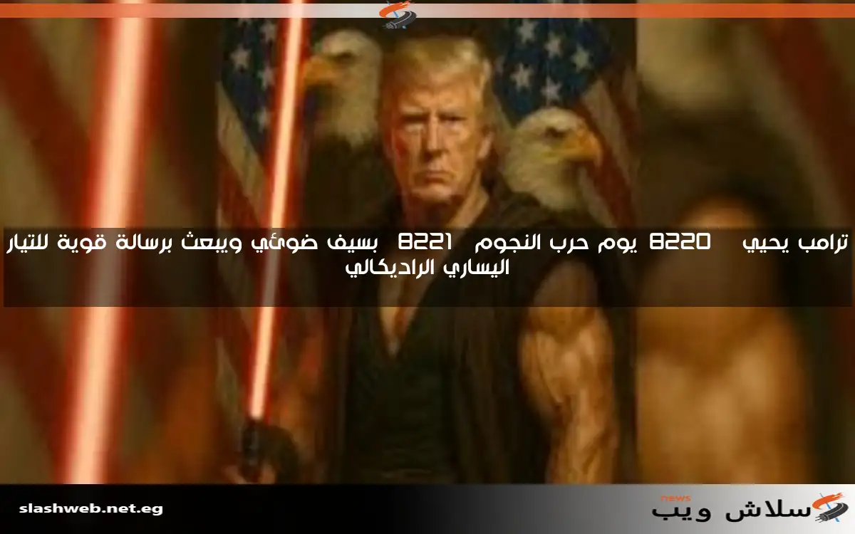 ترامب يحيي "يوم حرب النجوم" بسيف ضوئي ويبعث برسالة قوية للتيار اليساري الراديكالي 2 ترامب يحيي “يوم حرب النجوم” بسيف ضوئي ويبعث برسالة قوية للتيار اليساري الراديكالي