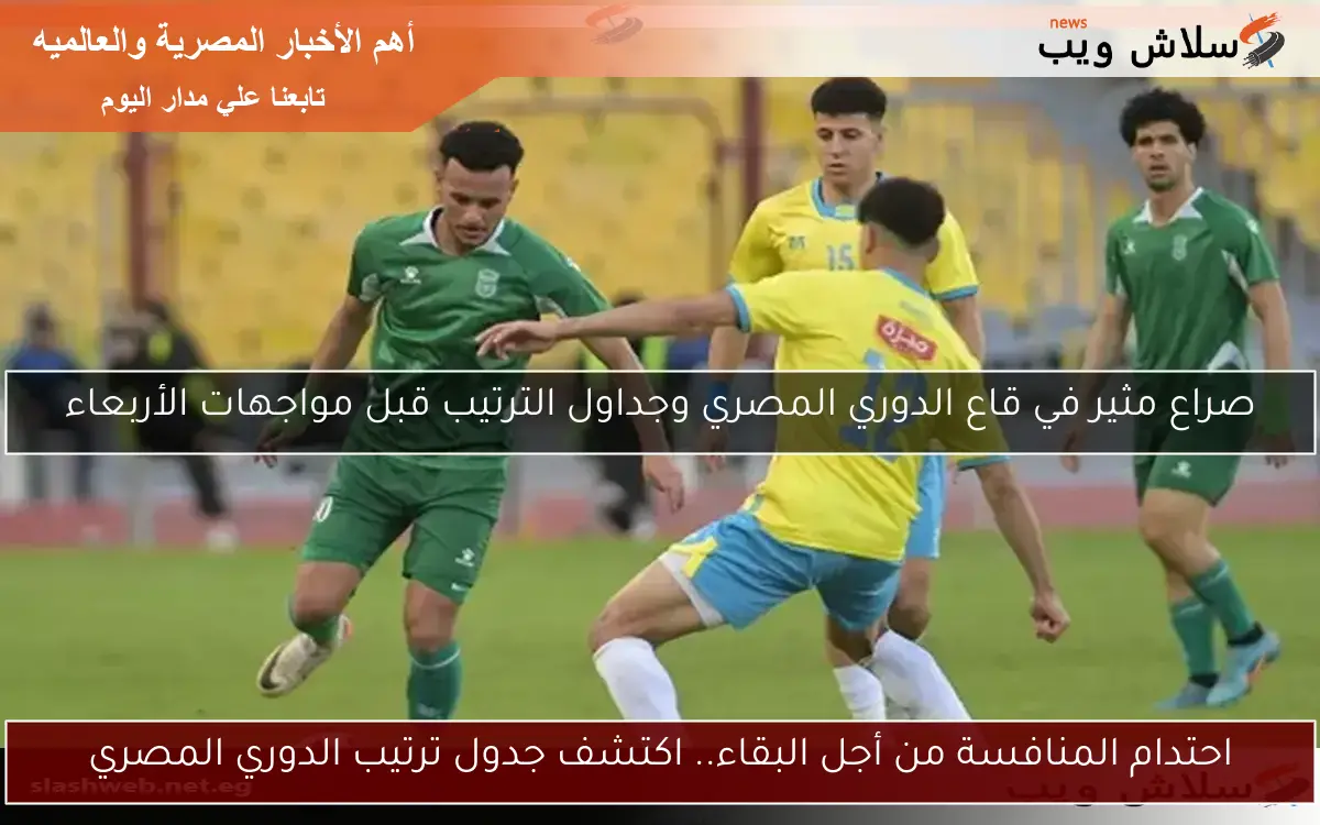صراع مثير في قاع الدوري المصري وجداول الترتيب قبل مواجهات الأربعاء 2 صراع مثير في قاع الدوري المصري وجداول الترتيب قبل مواجهات الأربعاء