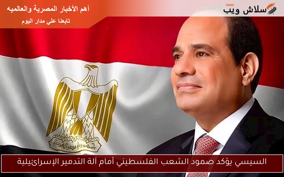 السيسي يؤكد صمود الشعب الفلسطيني أمام آلة التدمير الإسرائيلية