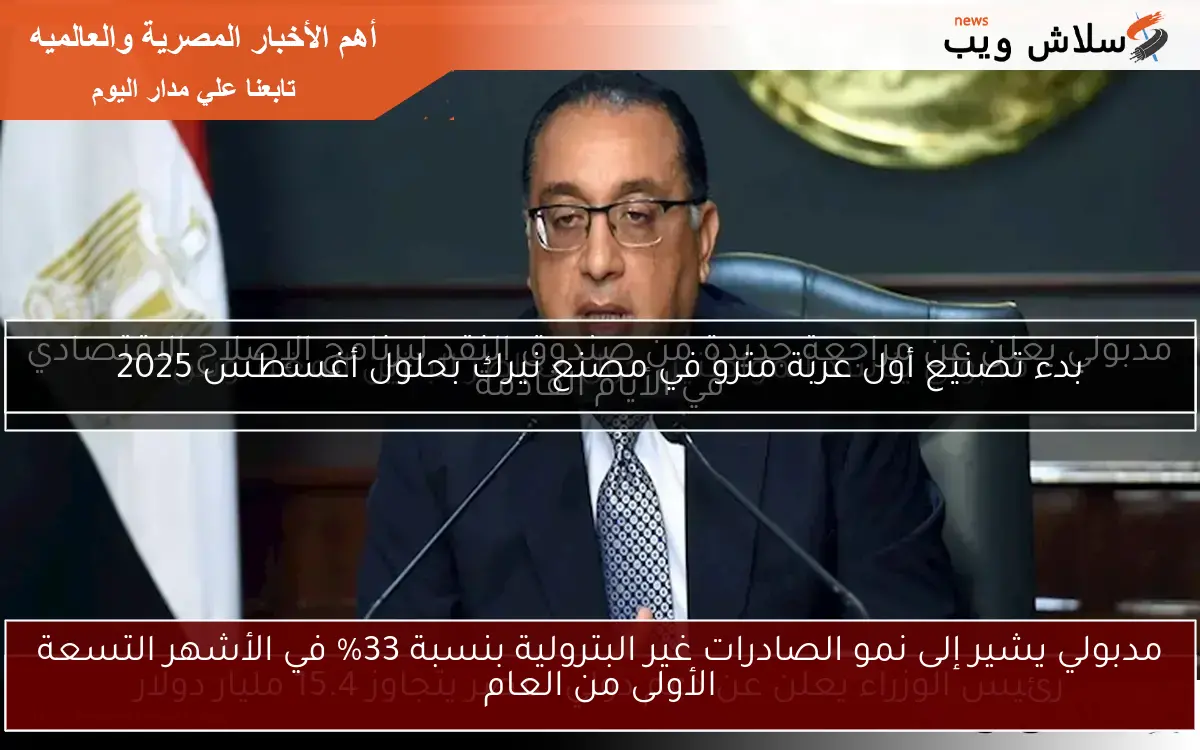 مدبولي يشير إلى نمو الصادرات غير البترولية بنسبة 33% في الأشهر التسعة الأولى من العام