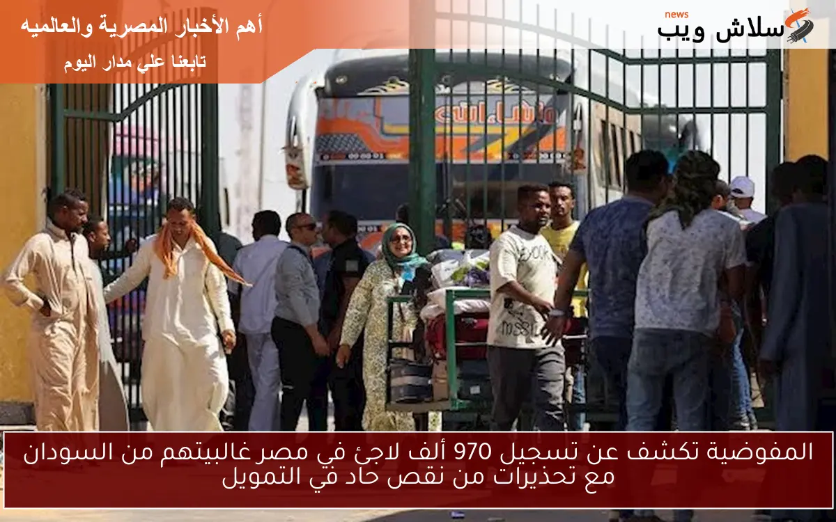 المفوضية تكشف عن تسجيل 970 ألف لاجئ في مصر غالبيتهم من السودان مع تحذيرات من نقص حاد في التمويل