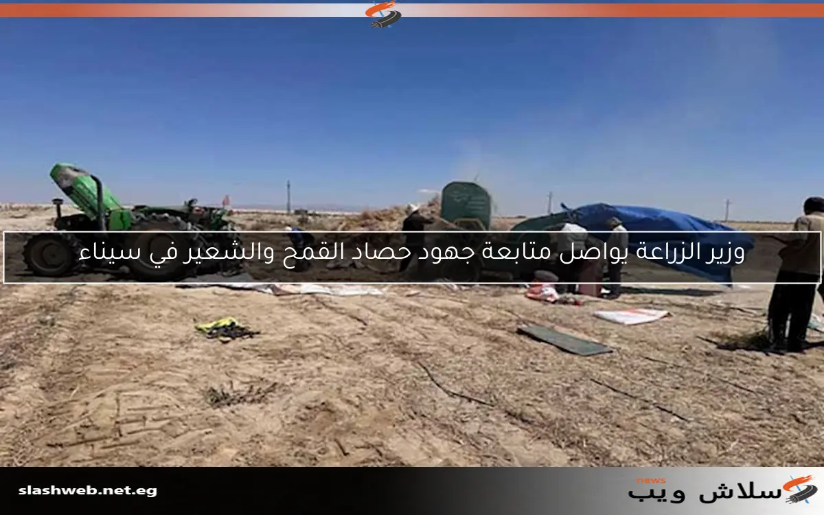 وزير الزراعة يواصل متابعة جهود حصاد القمح والشعير في سيناء 2 وزير الزراعة يواصل متابعة جهود حصاد القمح والشعير في سيناء