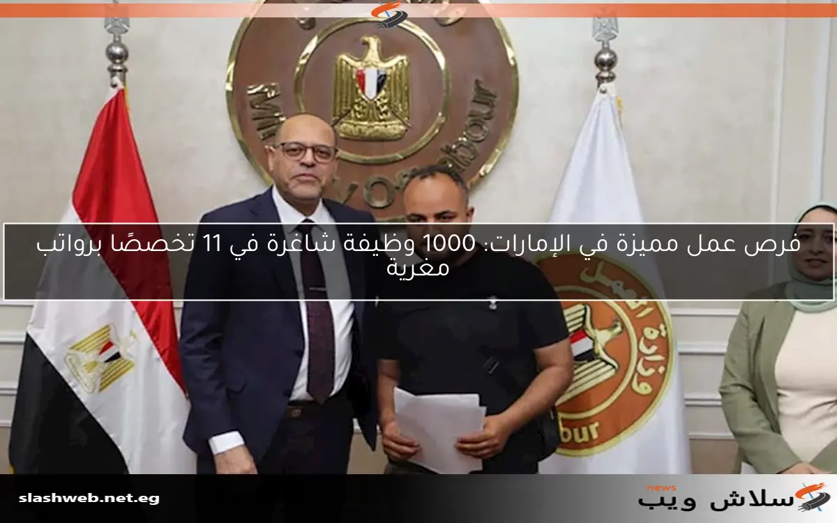 فرص عمل مميزة في الإمارات: 1000 وظيفة شاغرة في 11 تخصصًا برواتب مغرية 2 فرص عمل مميزة في الإمارات: 1000 وظيفة شاغرة في 11 تخصصًا برواتب مغرية