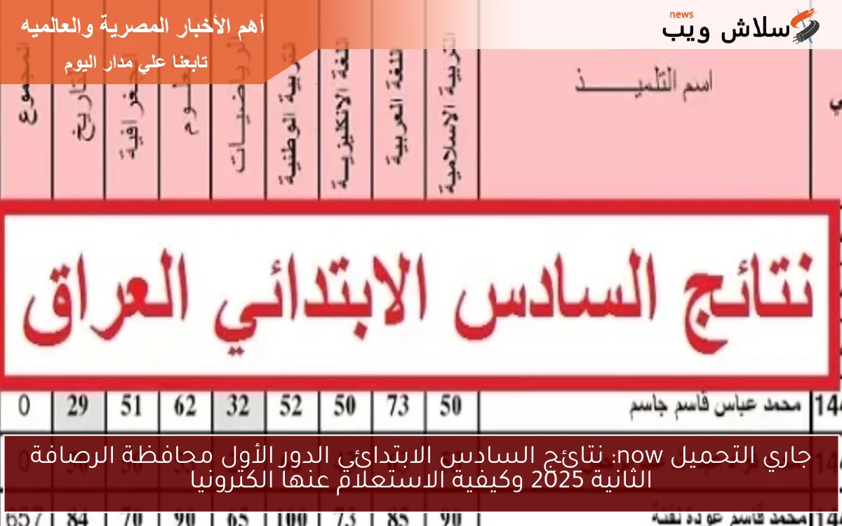 جاري التحميل now: نتائج السادس الابتدائي الدور الأول محافظة الرصافة الثانية 2025 وخطوات الاستعلام عنها الكترونيا 2 جاري التحميل now: نتائج السادس الابتدائي الدور الأول محافظة الرصافة الثانية 2025 وخطوات الاستعلام عنها الكترونيا