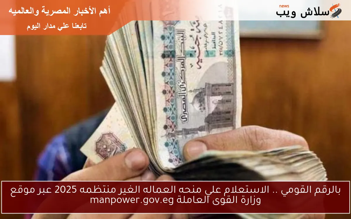 بالرقم القومي .. الاستعلام علي منحه العماله الغير منتظمه 2025 عبر موقع وزارة القوى العاملة manpower.gov.eg