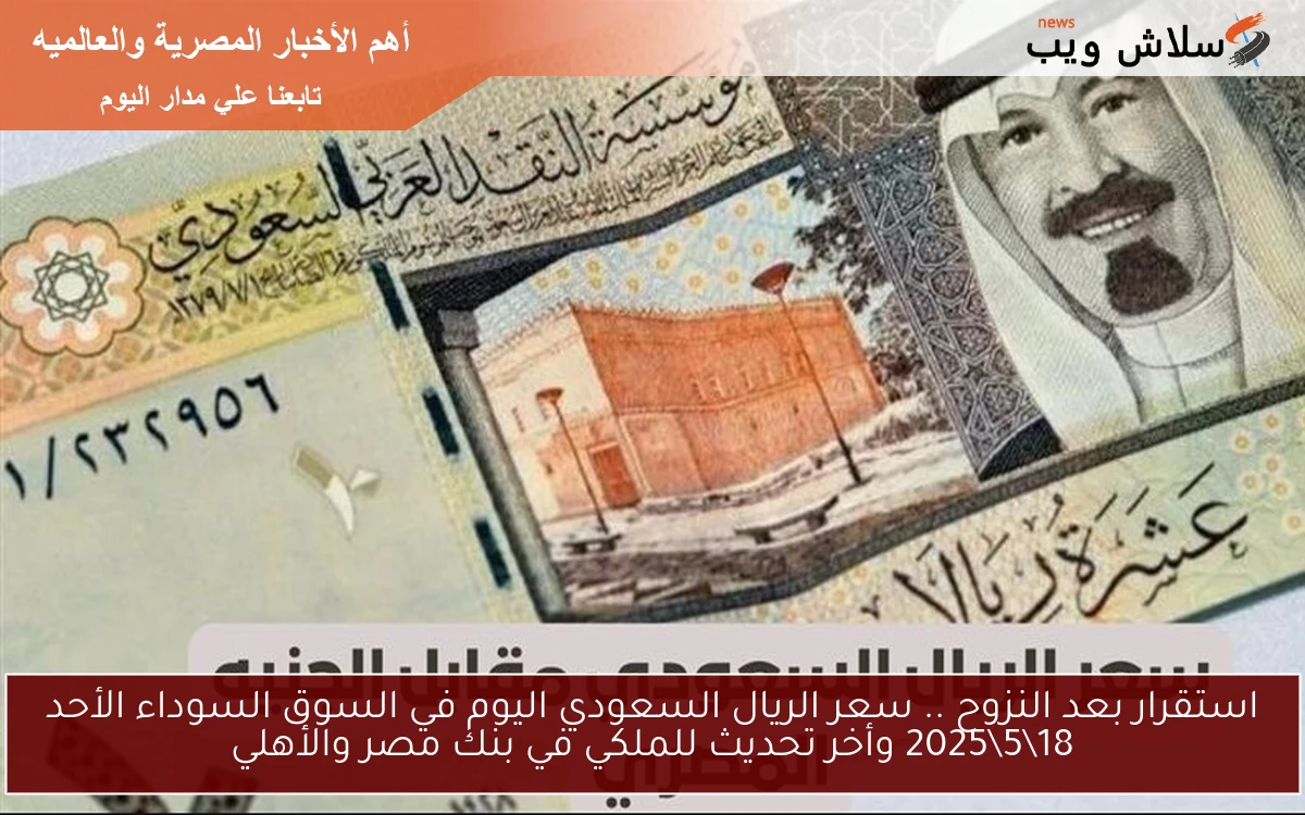 استقرار بعد النزوح .. سعر الريال السعودي اليوم في السوق السوداء الأحد 18\5\2025 وأخر تحديث للملكي في بنك مصر والأهلي