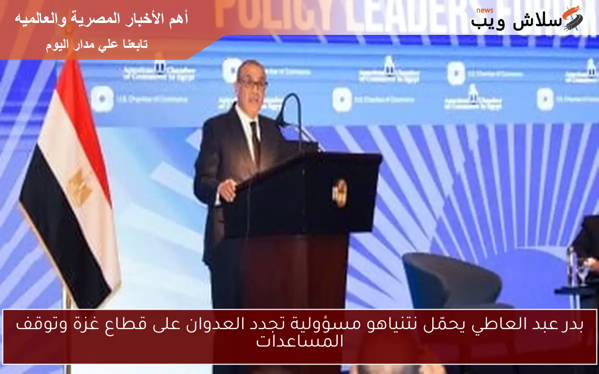 بدر عبد العاطي يحمّل نتنياهو مسؤولية تجدد العدوان على قطاع غزة وتوقف المساعدات