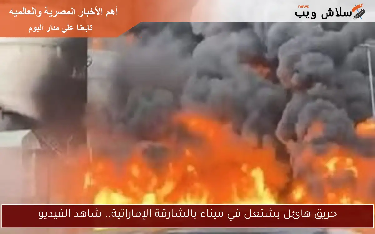 حريق هائل يشتعل في ميناء بالشارقة الإماراتية.. شاهد الفيديو 2 حريق هائل يشتعل في ميناء بالشارقة الإماراتية.. شاهد الفيديو