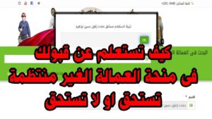 رابط الاستعلام عن منحة العمالة الغير منتظمة 2025