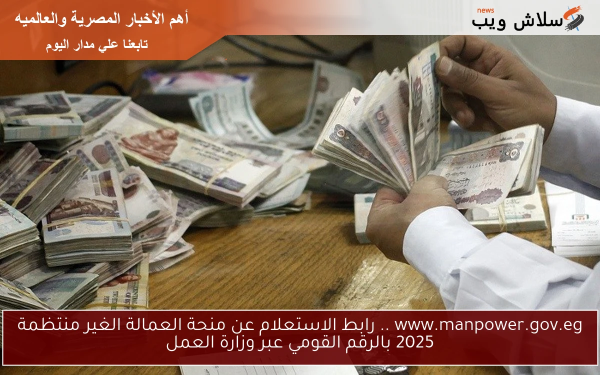 عديتك 1500 الأن www.manpower.gov.eg .. رابط الاستعلام عن منحة العمالة الغير منتظمة 2025 بالرقم القومي عبر وزارة العمل