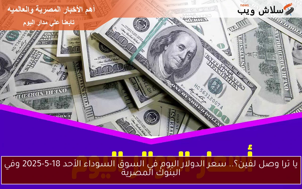 يا ترا وصل لفين؟.. سعر الدولار اليوم في السوق السوداء الأحد 18-5-2025 وفي البنوك المصرية