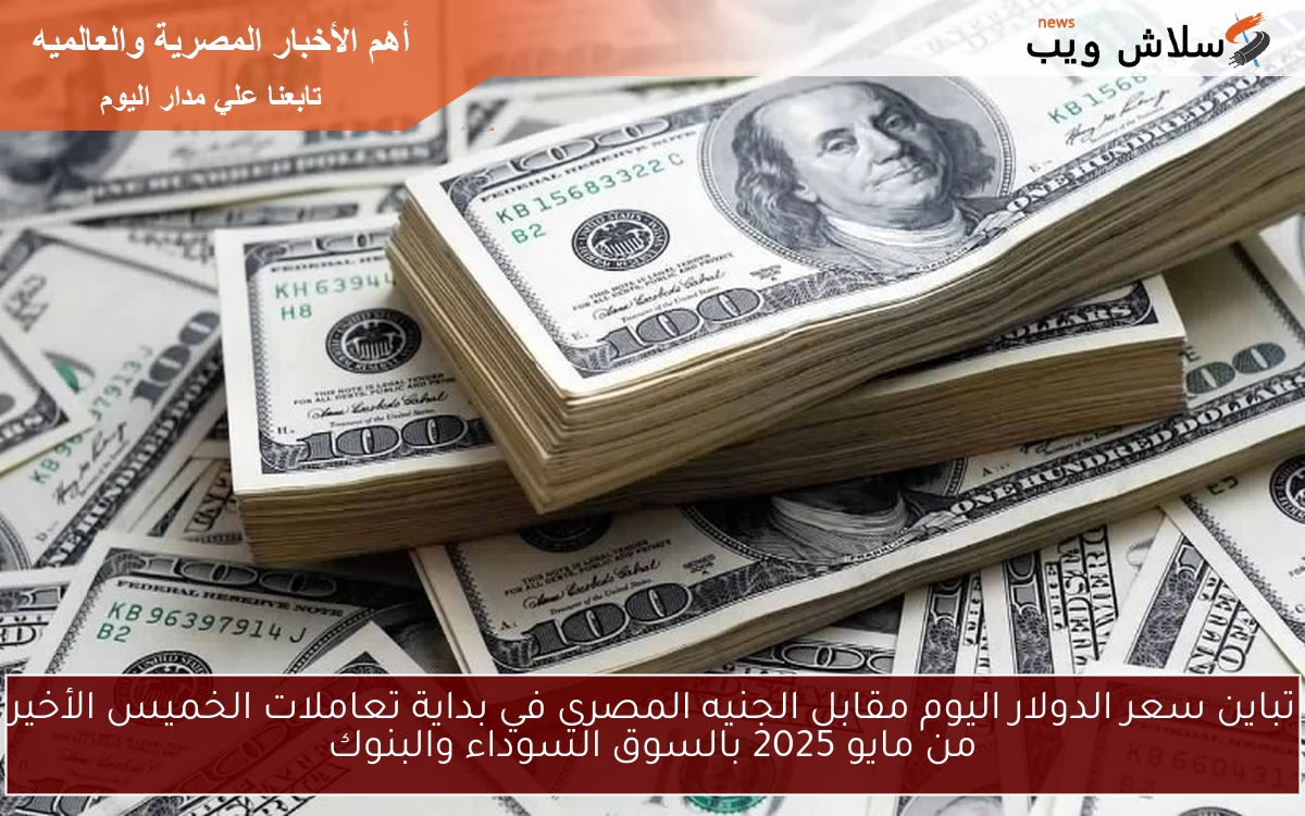 تباين سعر الدولار اليوم مقابل الجنيه المصري في بداية تعاملات الخميس الأخير من مايو 2025 بالسوق السوداء والبنوك