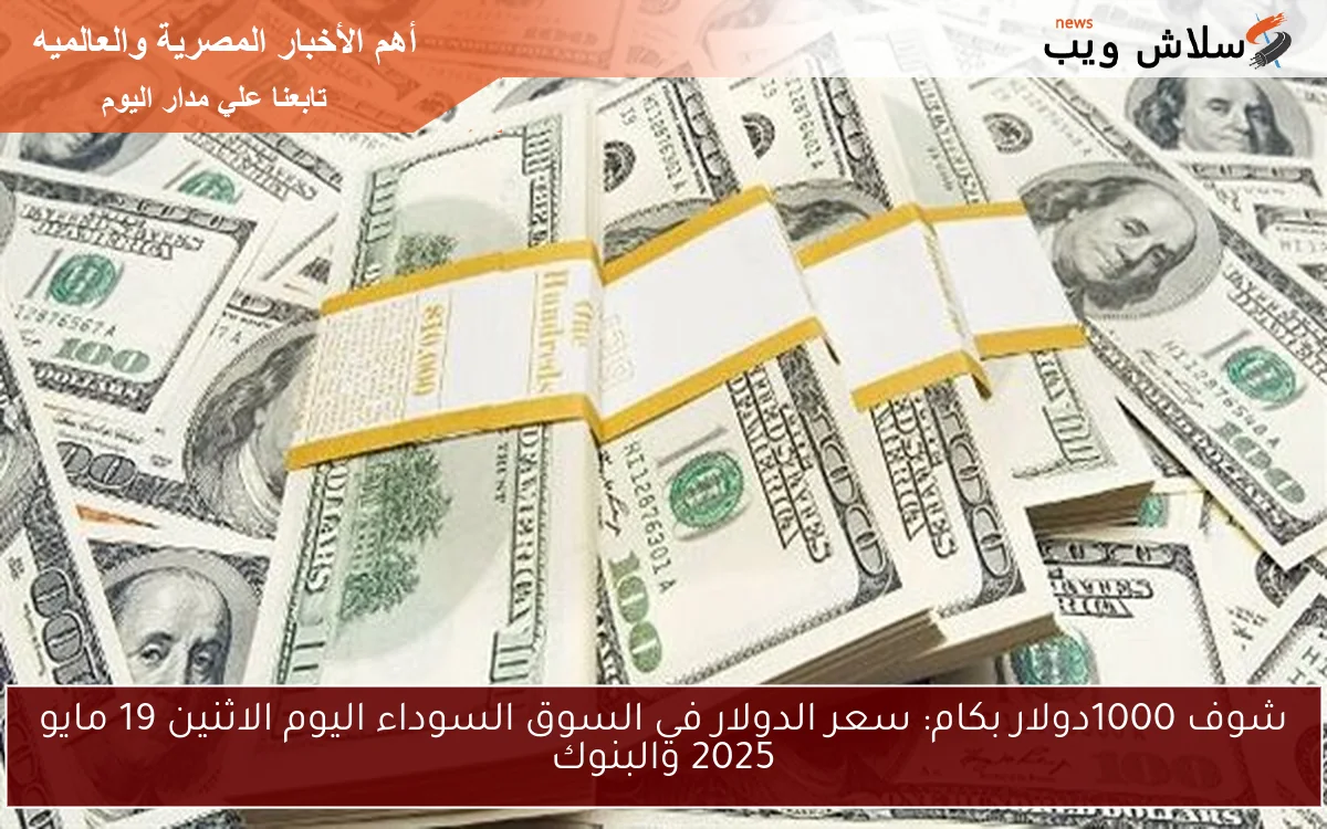 شوف 1000دولار بكام: سعر الدولار في السوق السوداء اليوم الاثنين 19 مايو 2025 والبنوك
