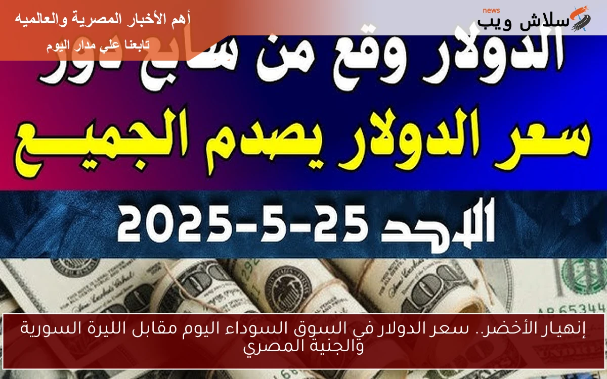 nOw إنهيـار الأخضر.. سعر الدولار في السوق السوداء اليوم مقابل الليرة السورية والجنية المصري