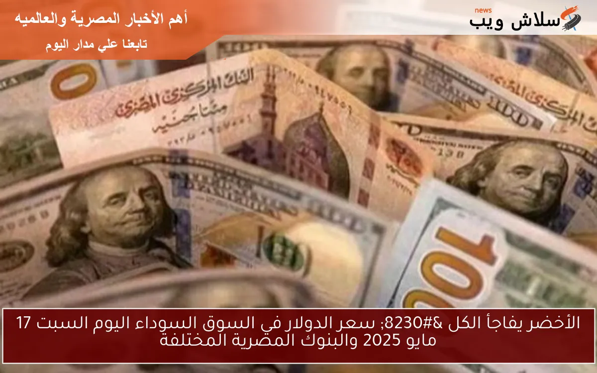 الأخضر يفاجأ الكل … سعر الدولار في السوق السوداء اليوم السبت 17 مايو 2025 والبنوك المصرية المختلفة