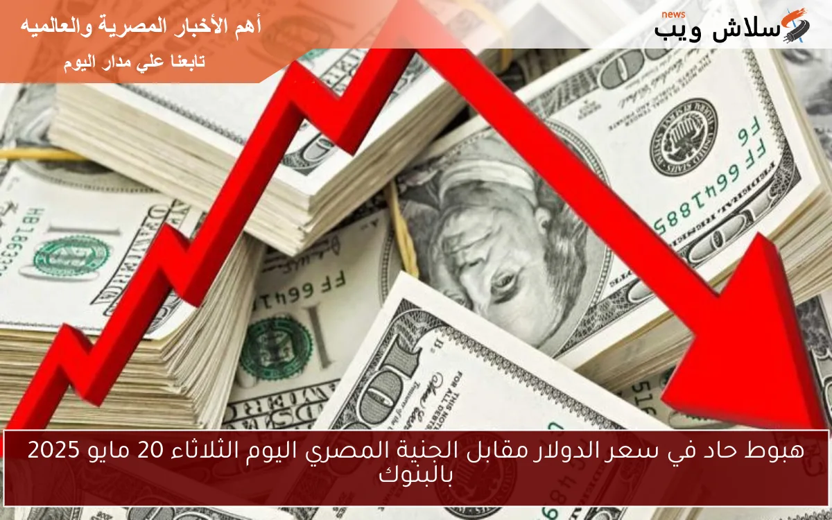 هبوط حاد في سعر الدولار مقابل الجنية المصري اليوم الثلاثاء 20 مايو 2025 بالبنوك