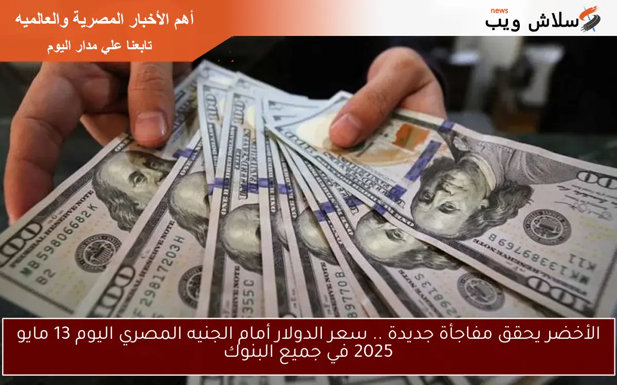 الأخضر يحقق مفاجأة جديدة .. سعر الدولار أمام الجنيه المصري اليوم 13 مايو 2025 في جميع البنوك 2 الأخضر يحقق مفاجأة جديدة .. سعر الدولار أمام الجنيه المصري اليوم 13 مايو 2025 في جميع البنوك