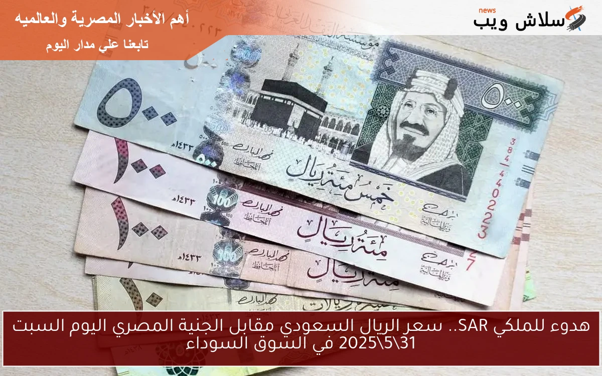 هدوء للملكي SAR.. سعر الريال السعودي مقابل الجنية المصري اليوم السبت 3152025 في السوق السوداء 2 هدوء للملكي SAR.. سعر الريال السعودي مقابل الجنية المصري اليوم السبت 31\5\2025 في السوق السوداء