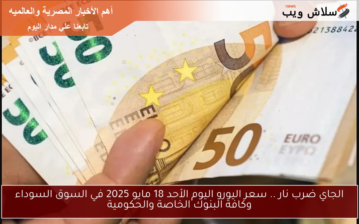 الجاي ضرب نار .. سعر اليورو اليوم الأحد 18 مايو 2025 في السوق السوداء وكافة البنوك الخاصة والحكومية