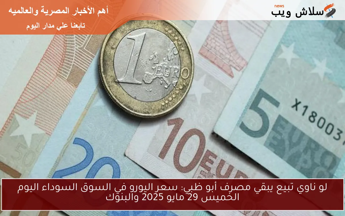 لو ناوي تبيع يبقي مصرف أبو ظبي: سعر اليورو في السوق السوداء اليوم الخميس 29 مايو 2025 والبنوك