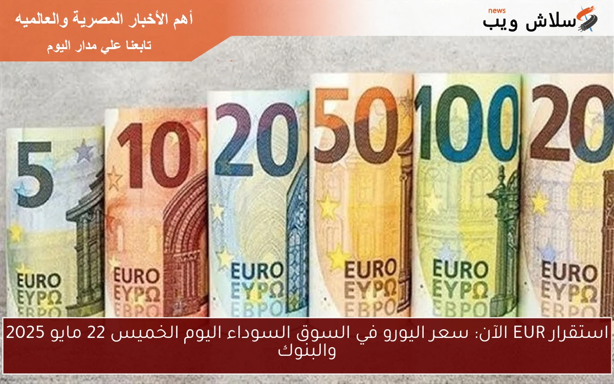استقرار EUR الآن: سعر اليورو في السوق السوداء اليوم الخميس 22 مايو 2025 والبنوك