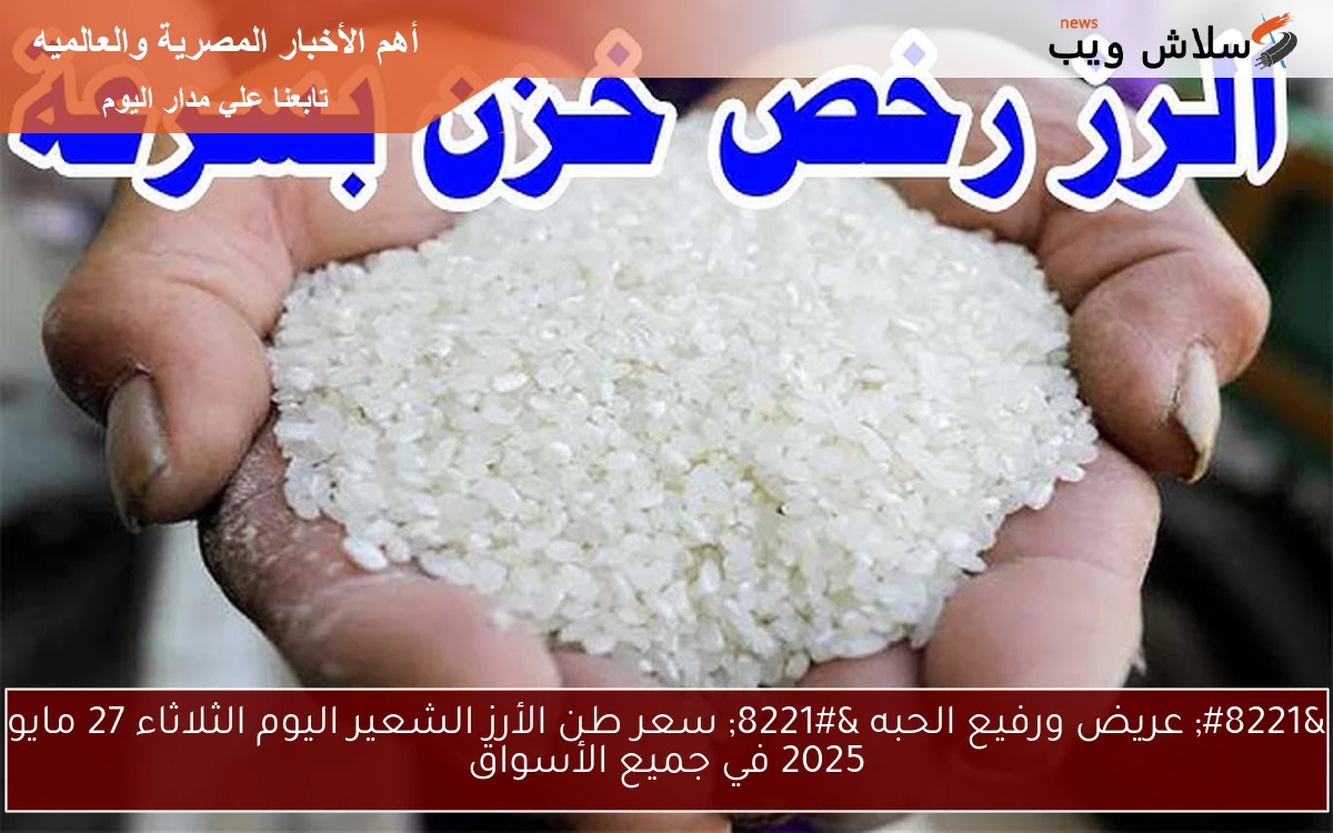 ” بكام الحبة العريضة النهاردة ؟” سعر طن الأرز الشعير اليوم الثلاثاء 27 مايو 2025 في جميع الأسواق المصرية