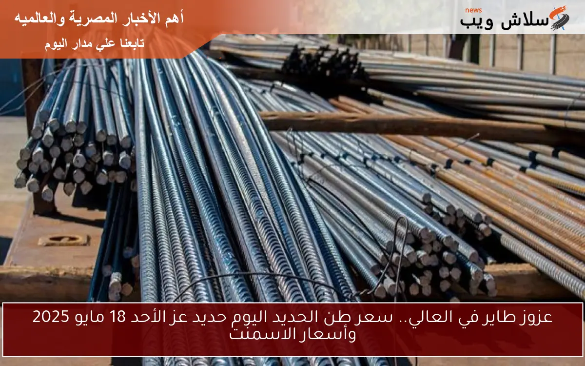 عزوز طاير في العالي.. سعر طن الحديد اليوم حديد عز الأحد 18 مايو 2025 وأسعار الاسمنت