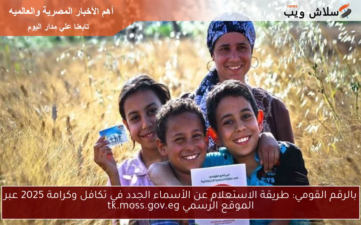 بالرقم القومي: طريقة الاستعلام عن الأسماء الجدد في تكافل وكرامة 2025 عبر الموقع الرسمي tk.moss.gov.eg