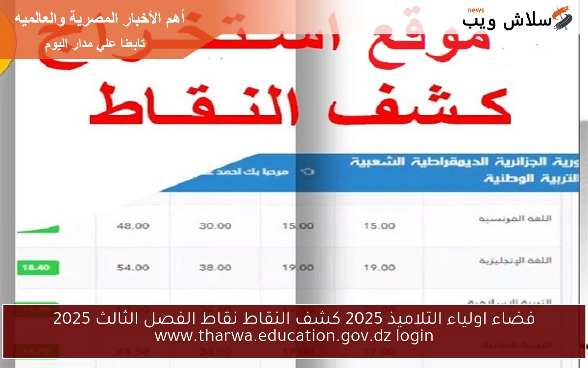 تُعلــن قريباً .. فضاء اولياء التلاميذ 2025 كشف النقاط نقاط الفصل الثالث 2025 education.gov.dz