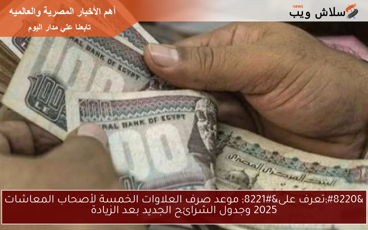 “تعرف على” موعد صرف العلاوات الخمسة لأصحاب المعاشات 2025 وجدول الشرائح الجديد بعد الزيادة