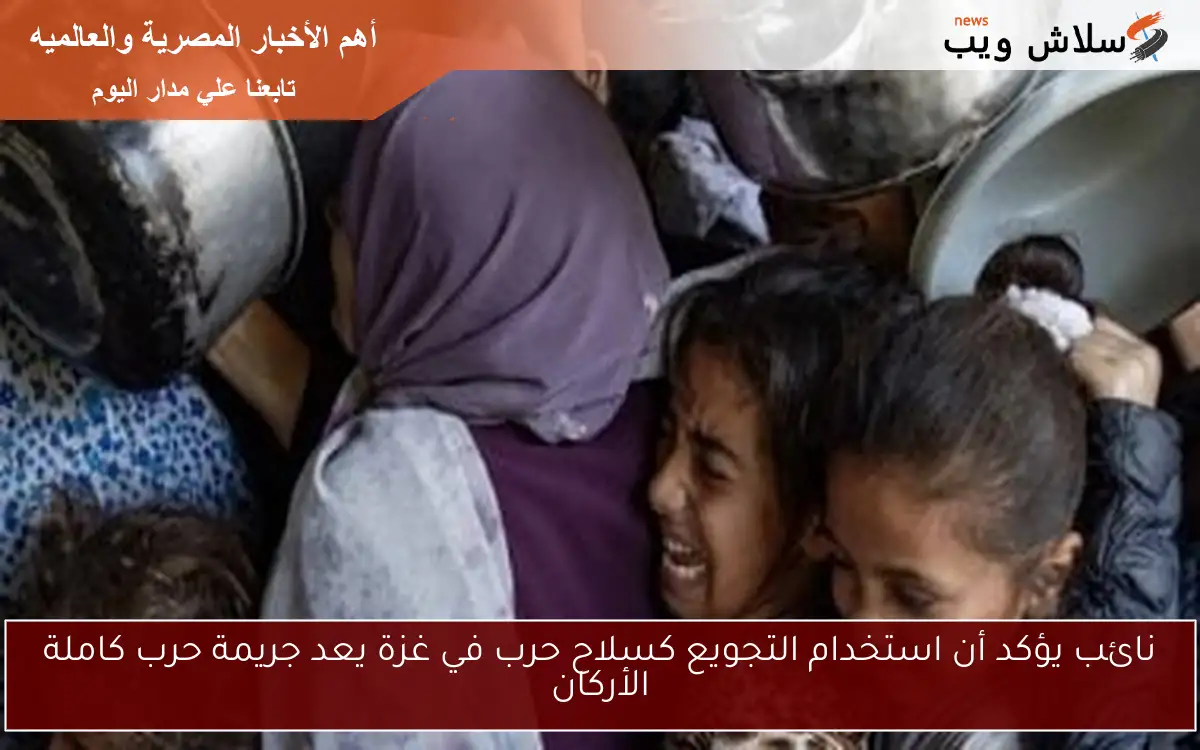 نائب يؤكد أن استخدام التجويع كسلاح حرب في غزة يعد جريمة حرب كاملة الأركان