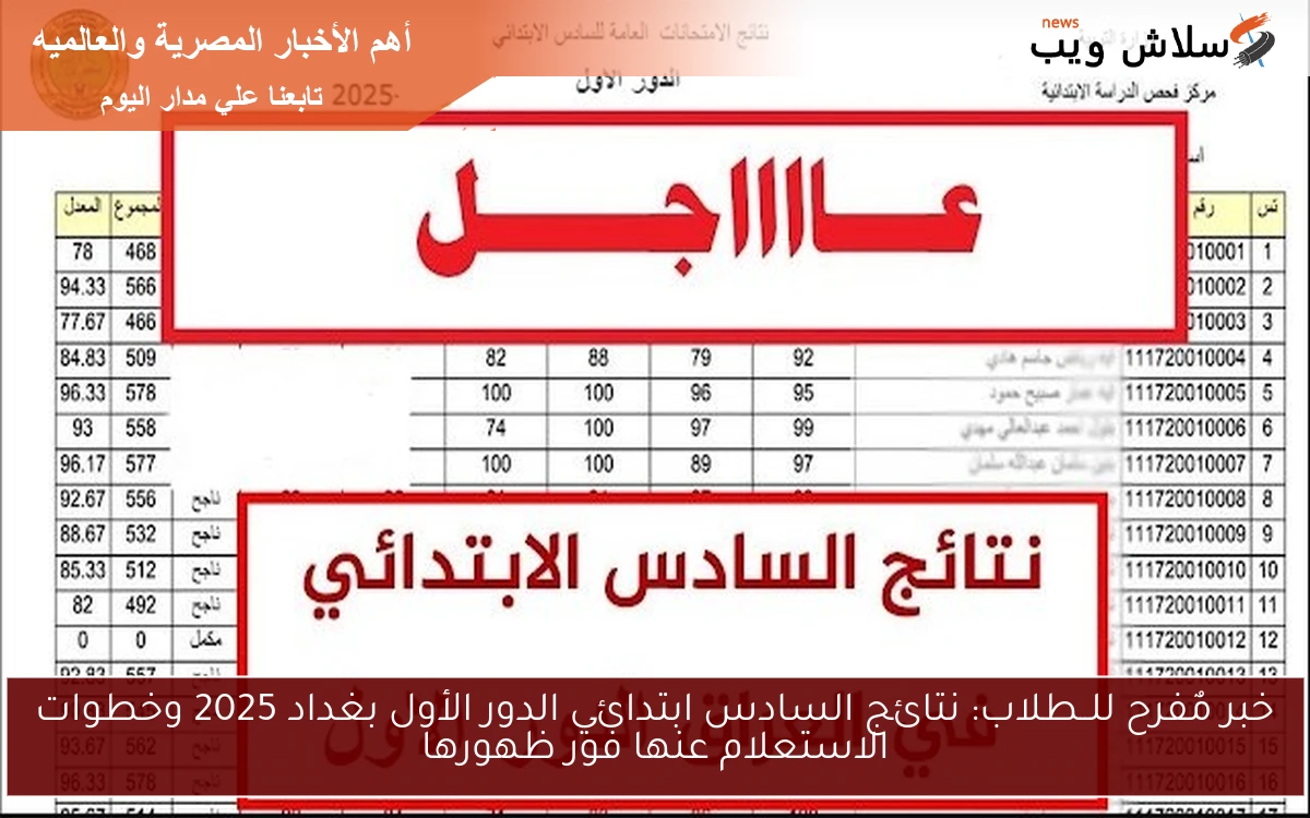 خبر مٌفرح للــطلاب: نتائج السادس ابتدائي الدور الأول بغداد 2025 وخطوات الاستعلام عنها فور ظهورها