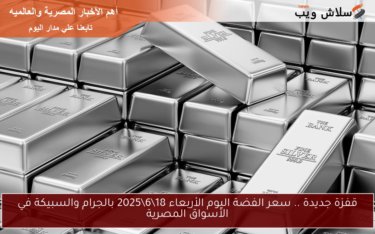 قفزة جديدة .. سعر الفضة اليوم الأربعاء 1862025 بالجرام والسبيكة في الأسواق المصرية 2 قفزة جديدة .. سعر الفضة اليوم الأربعاء 18\6\2025 بالجرام والسبيكة في الأسواق المصرية