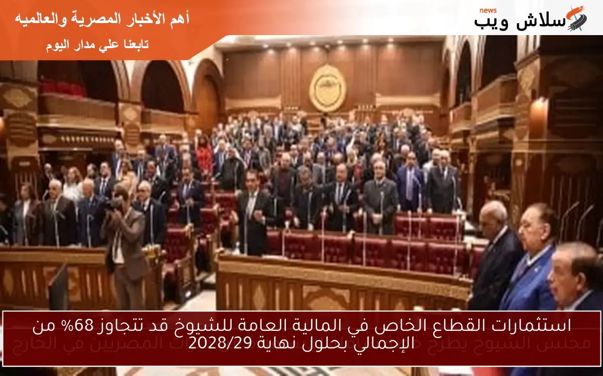استثمارات القطاع الخاص في المالية العامة للشيوخ قد تتجاوز 68% من الإجمالي بحلول نهاية 2028/29 2 استثمارات القطاع الخاص في المالية العامة للشيوخ قد تتجاوز 68% من الإجمالي بحلول نهاية 2028/29