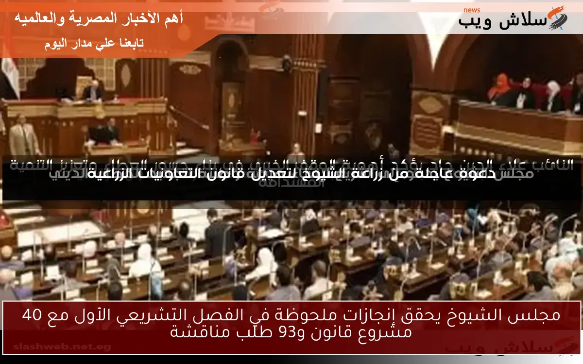 مجلس الشيوخ يحقق إنجازات ملحوظة في الفصل التشريعي الأول مع 40 مشروع قانون و93 طلب مناقشة