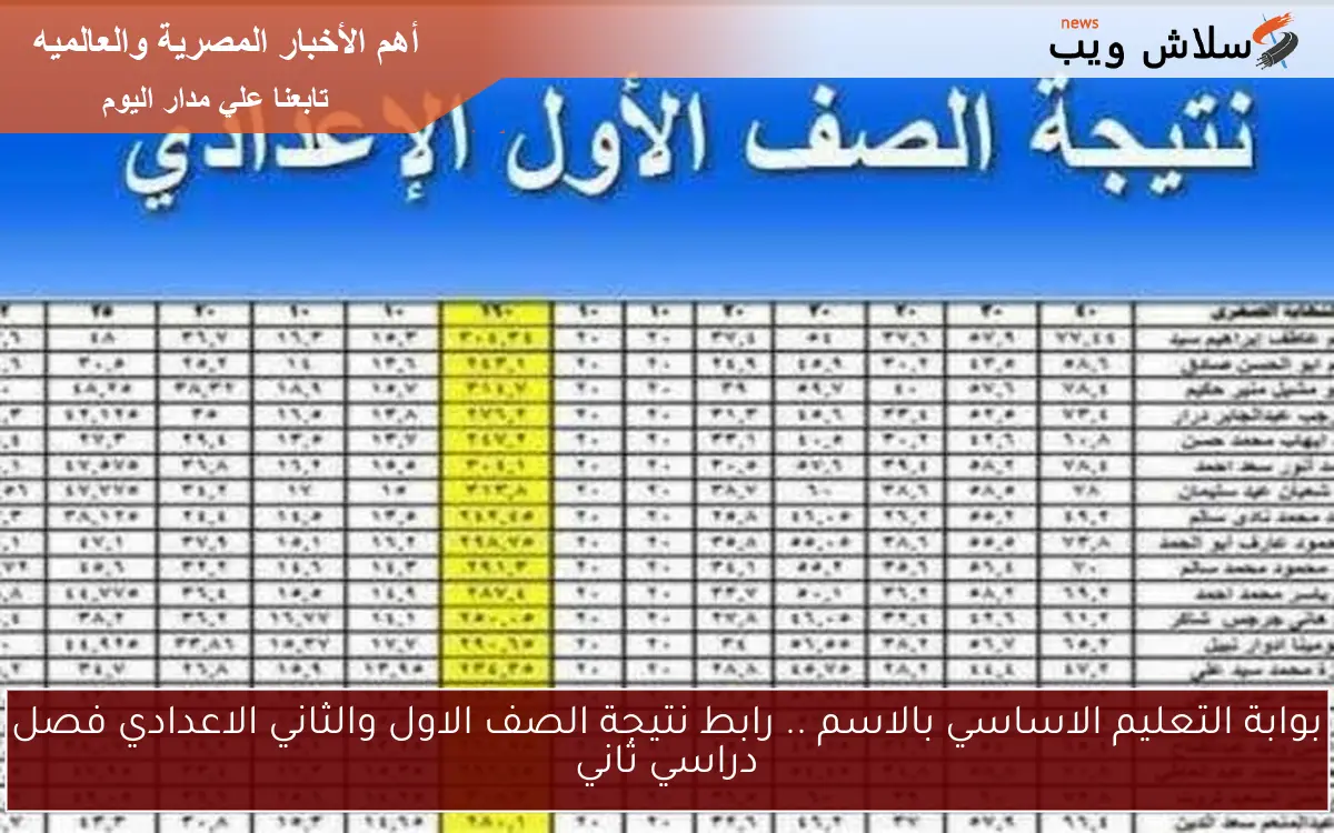 بوابة التعليم الاساسي بالاسم .. رابط نتيجة الصف الاول والثاني الاعدادي فصل دراسي ثاني 2 بوابة التعليم الاساسي بالاسم .. رابط نتيجة الصف الاول والثاني الاعدادي فصل دراسي ثاني
