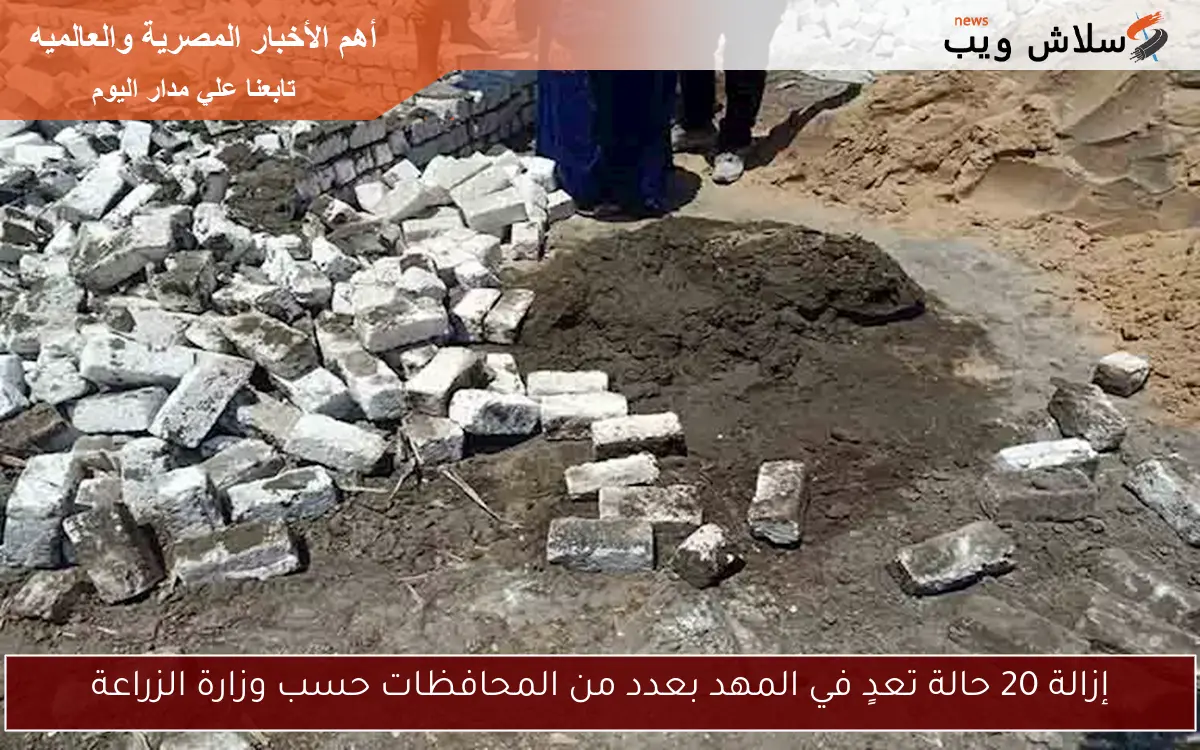 إزالة 20 حالة تعدٍ في المهد بعدد من المحافظات حسب وزارة الزراعة 2 إزالة 20 حالة تعدٍ في المهد بعدد من المحافظات حسب وزارة الزراعة